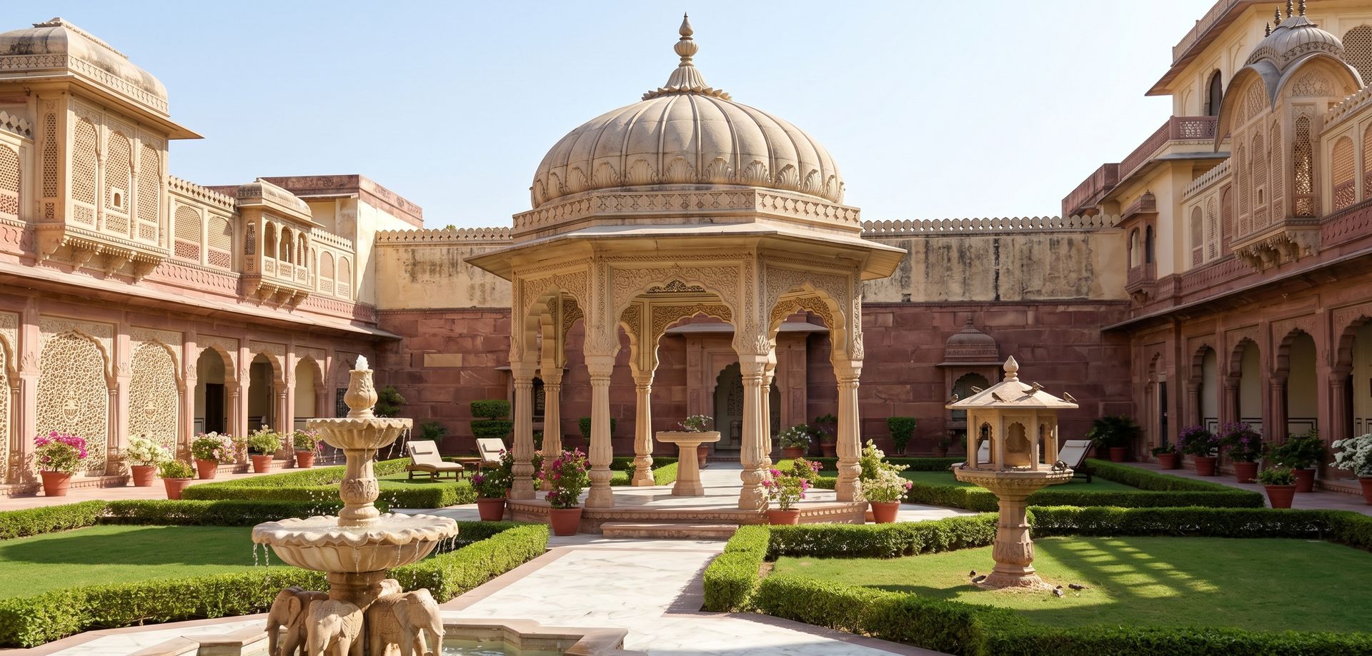 Garden gazebo stone structure