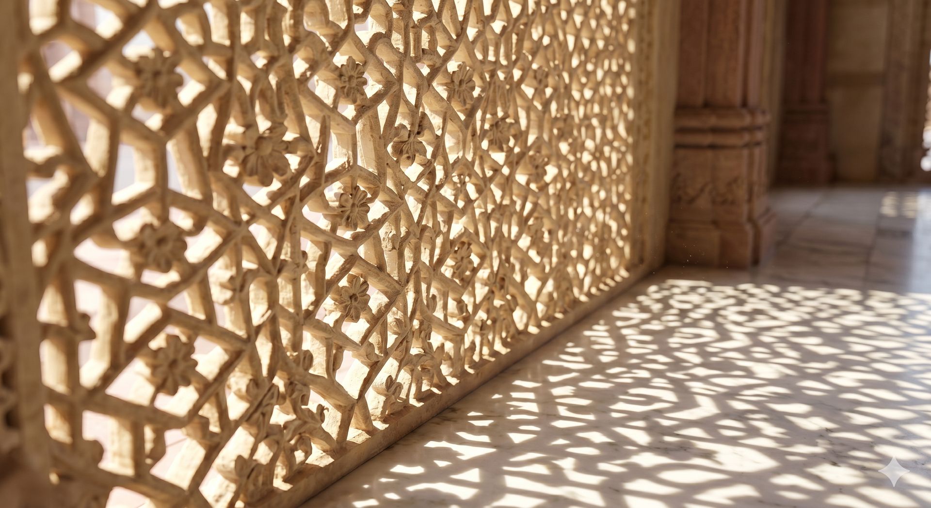 Decorative stone lattice pattern