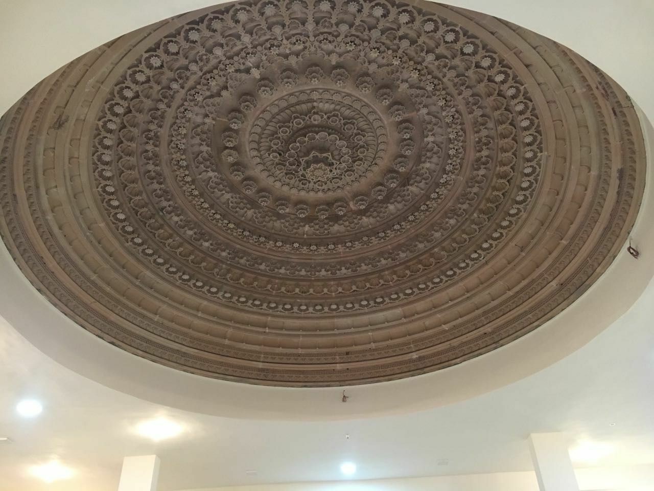 Artisan stone carving in progress